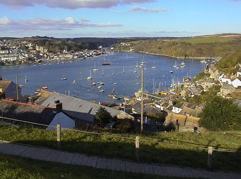 Polruan on the right and Fowey on the left